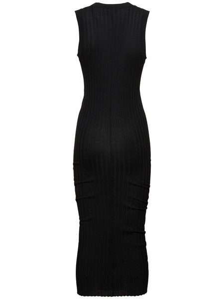 Twist fine ribbed wool dress