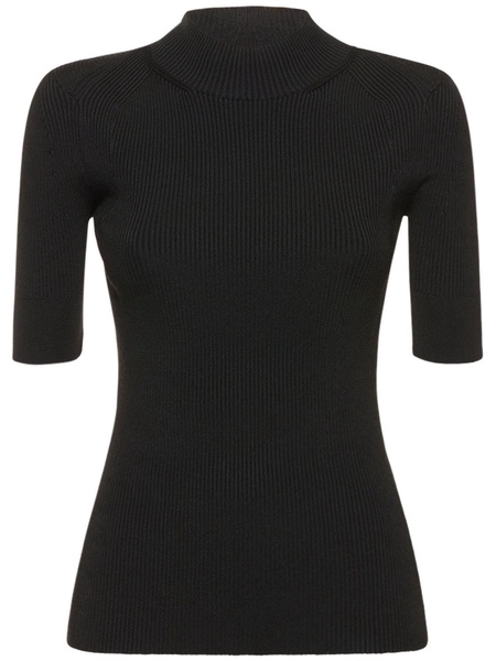 Compact rib knit technical top