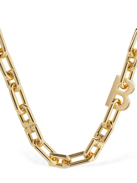B chain thin brass necklace