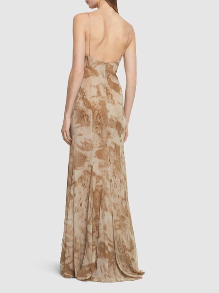 Printed viscose long dress