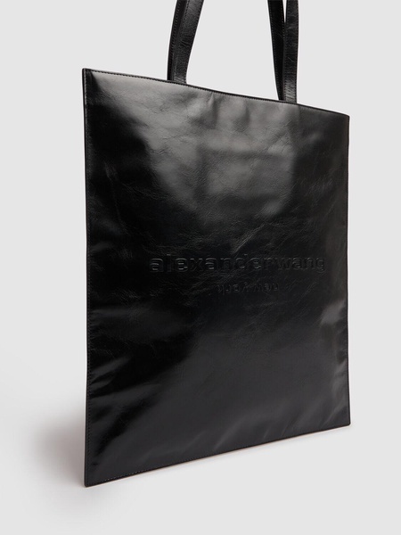 Large Pinch crackled patent leather tote