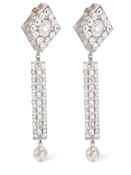 Crystal earrings w/ pendant