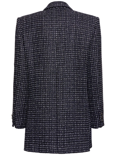 Oversized sequined tweed jacket