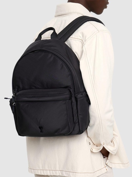 Padded nylon canvas backpack