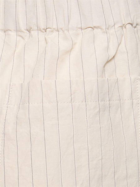 Cotton blend striped high rise pants