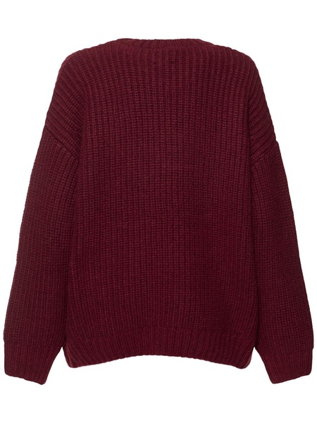 Sydney logo wool blend rib knit sweater
