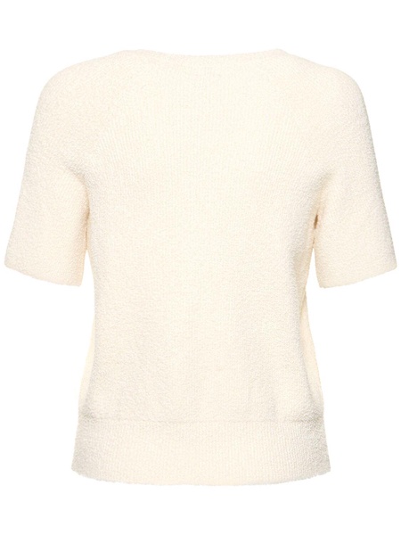 Raglan-sleeve terry knit cotton top