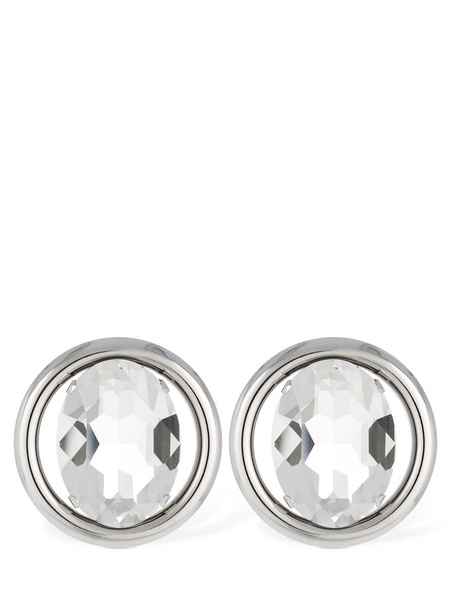 Oval crystal stud earrings