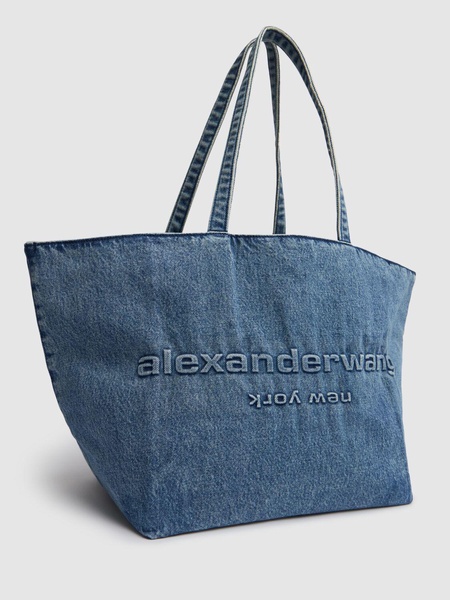 Punch denim tote bag