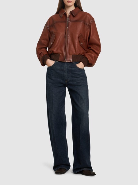 Loroma leather bomber jacket