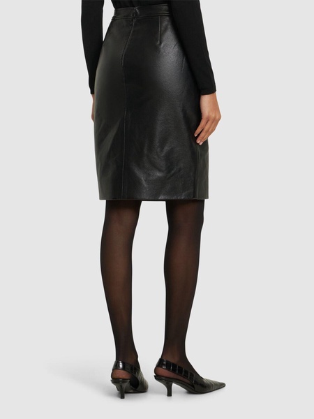 Tyra leather blend pencil midi skirt