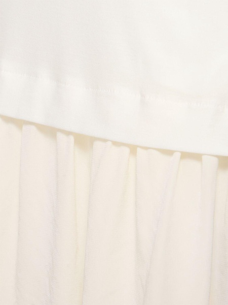 Crepe de chine & taffeta midi dress