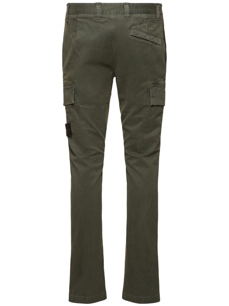 Stretch cotton regular pants