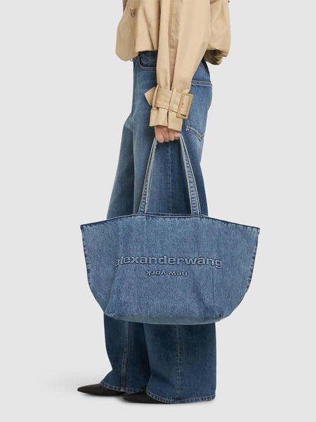 Punch denim tote bag
