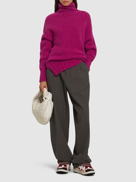 High neck knit sweater