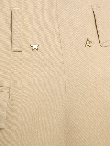 Golden wool wide leg pants