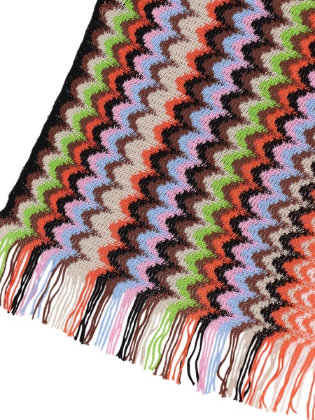 Embroidered jacquard scarf