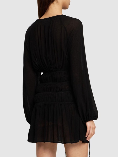 Gathered viscose jersey mini dress