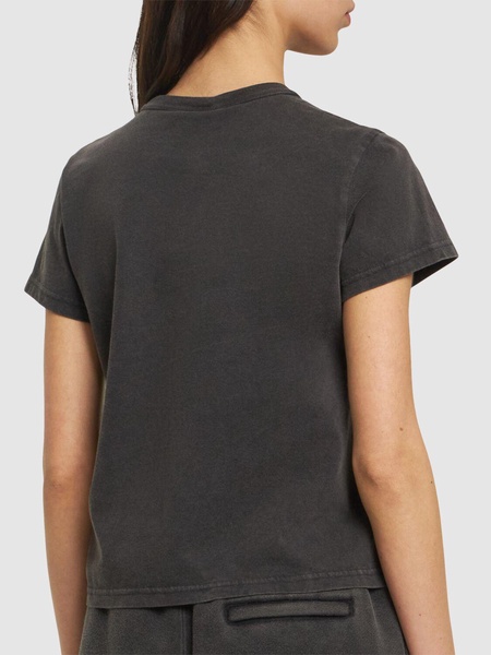 Graphic shrunken cotton rib t-shirt