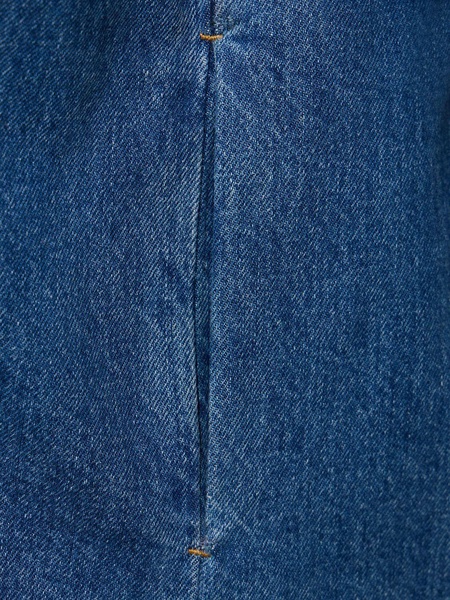 Crystal embellished denim oversize shirt