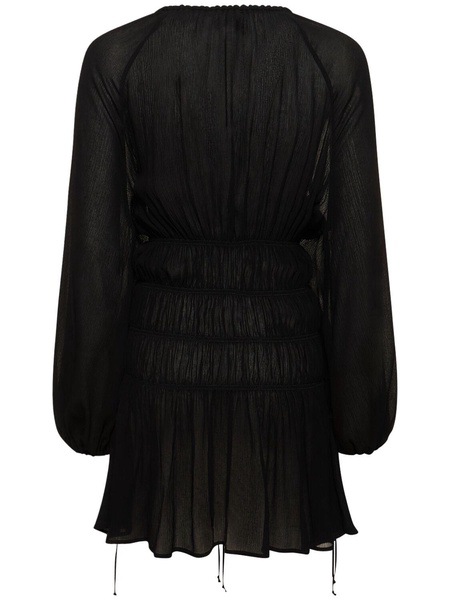 Gathered viscose jersey mini dress