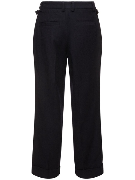 Cuffed two-tuck wool pants