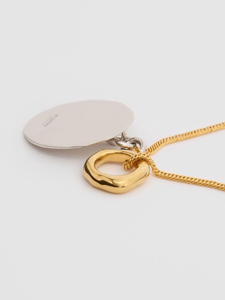 Gold plated necklace w/ double charm