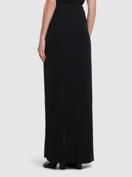 Phoebe stretch silk midi wrap skirt