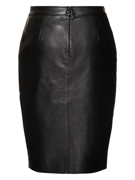 Tyra leather blend pencil midi skirt