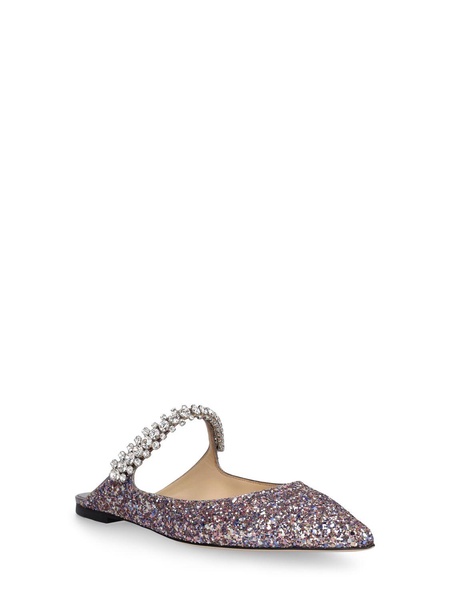 Bing glittered fabric flat mules