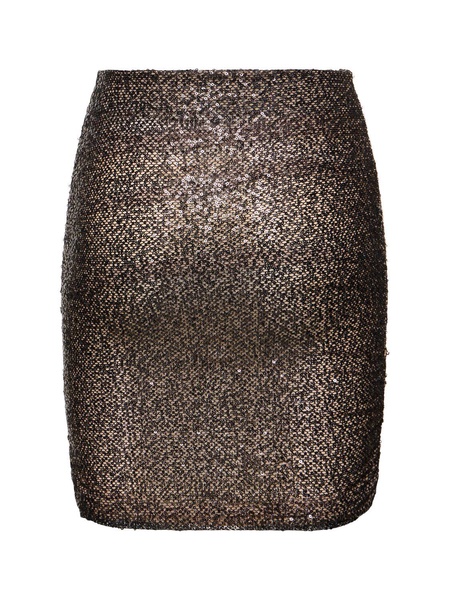 Livia draped sequined mesh mini skirt