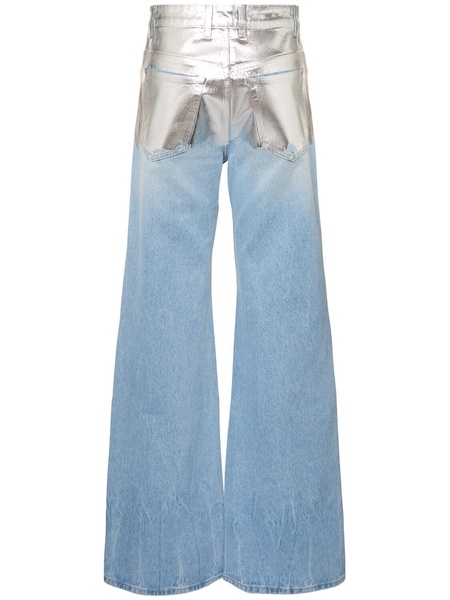 Embellished high rise straight jeans