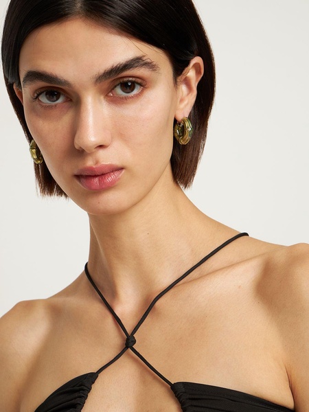 Small Bamboo hoop earrings