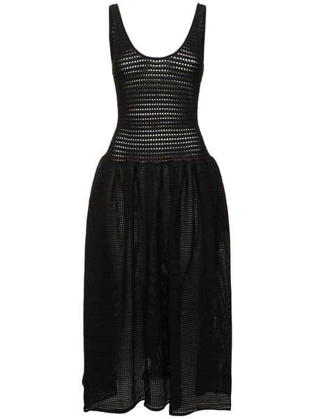 Crochet knit midi dress
