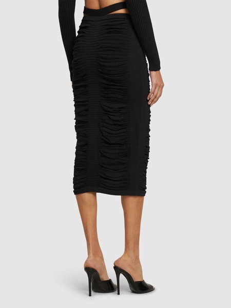 X-Ray viscose blend knit midi skirt
