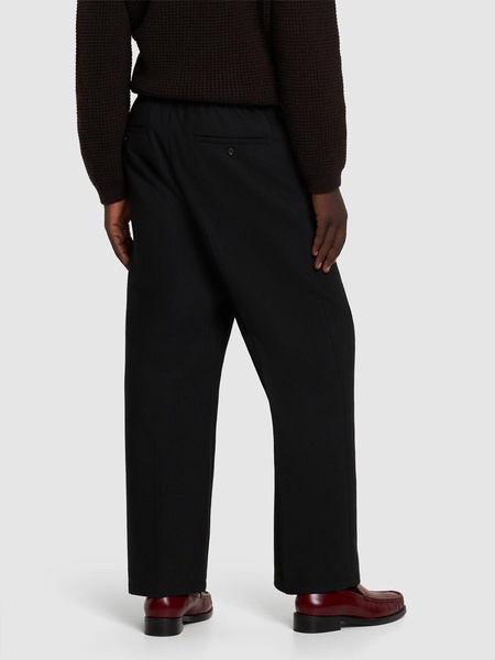 Wool blend straight pants