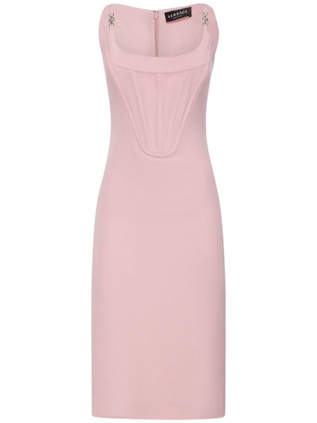 Sleeveless satin bustier mini dress