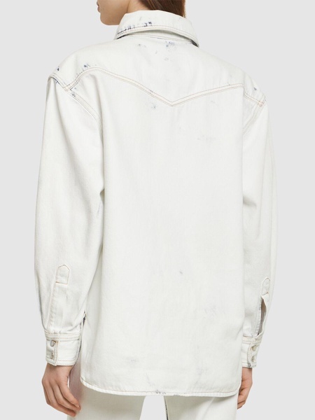 Bleached denim overshirt