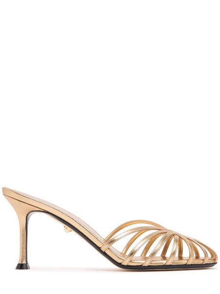 75mm Rachel metallic leather mules
