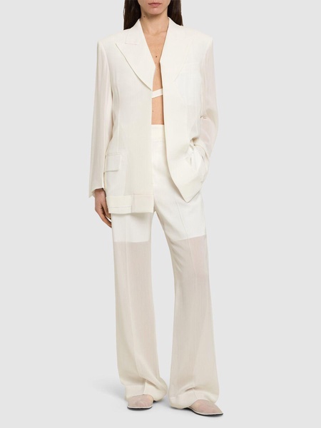 Straight viscose blend pants