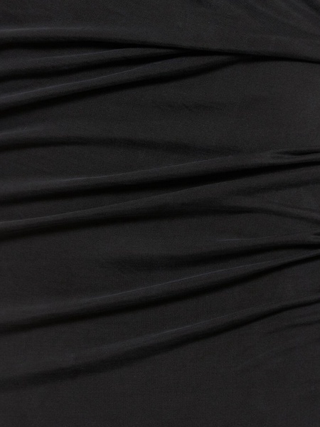 Cupro draped jersey midi dress