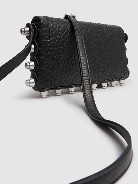 Roz pebbled leather wallet w/chain