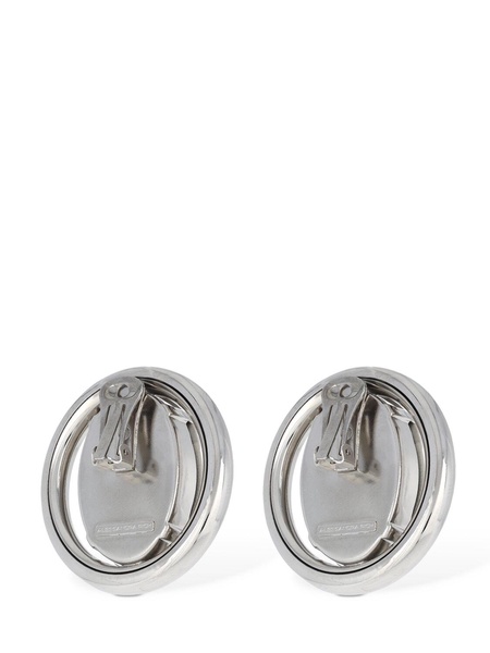 Oval crystal stud earrings