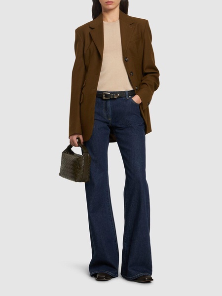 Cotton denim flared jeans