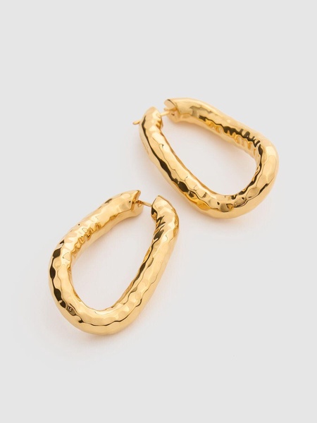 Big hammered hoop earrings
