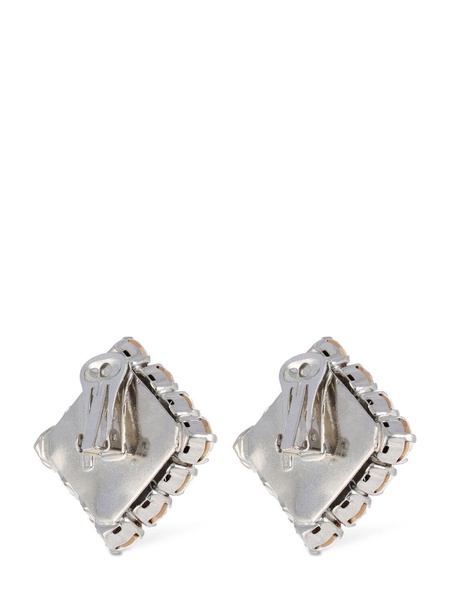 Square crystal stud earrings