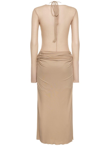 Draped jersey midi dress