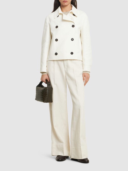Padded cotton & linen jacket