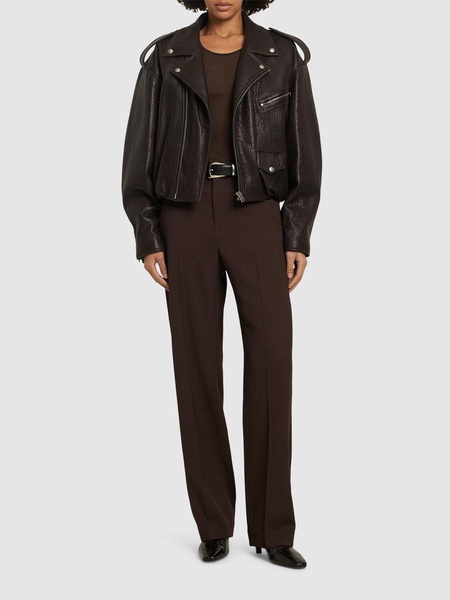 Lisio leather biker jacket