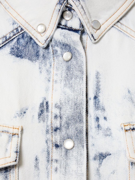 Bleached denim overshirt
